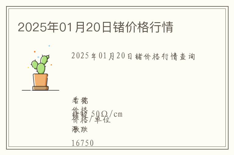2025年01月20日鍺價格行情