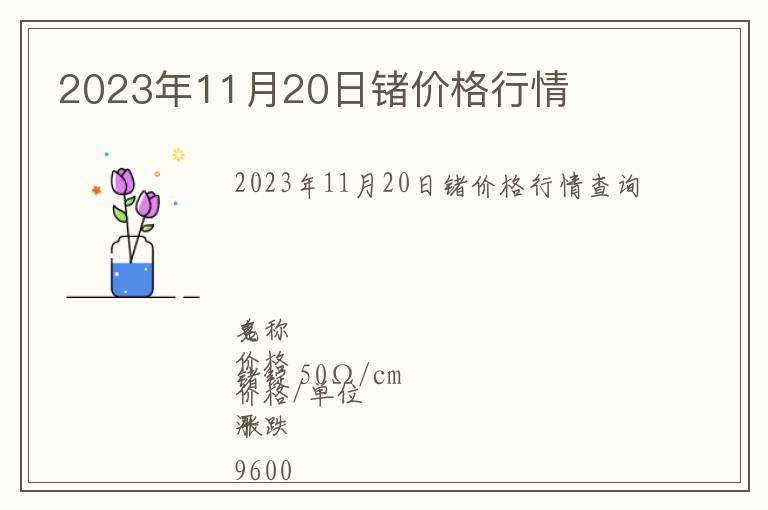 2023年11月20日鍺價(jià)格行情