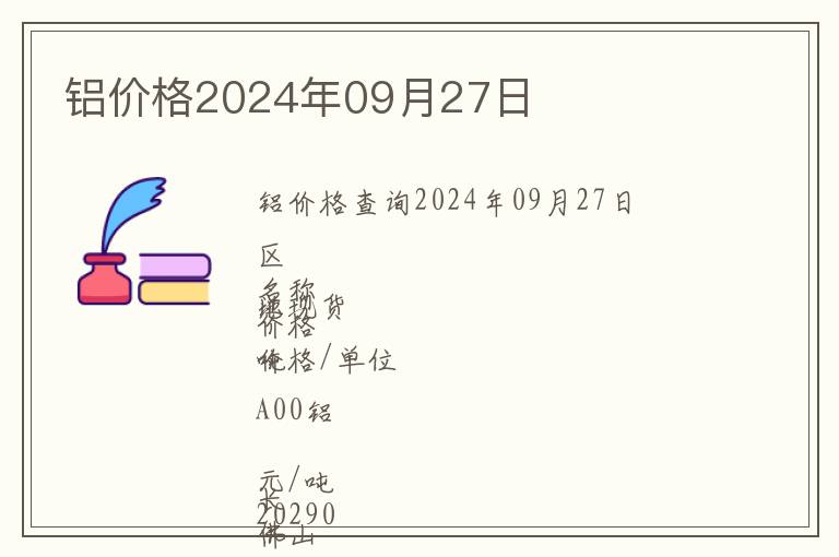 鋁價格2024年09月27日