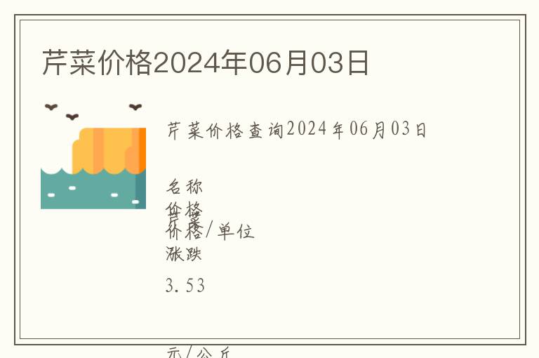 芹菜價格2024年06月03日