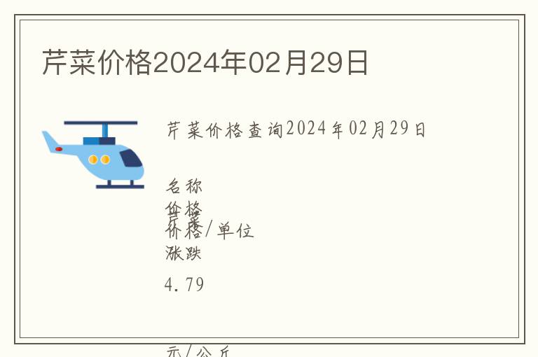 芹菜價格2024年02月29日
