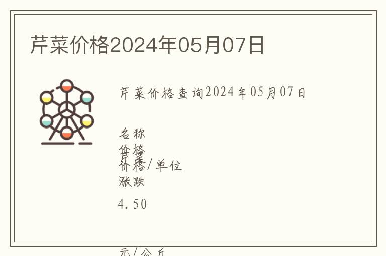 芹菜價格2024年05月07日