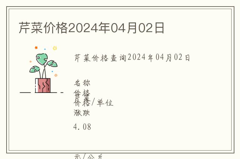 芹菜價格2024年04月02日