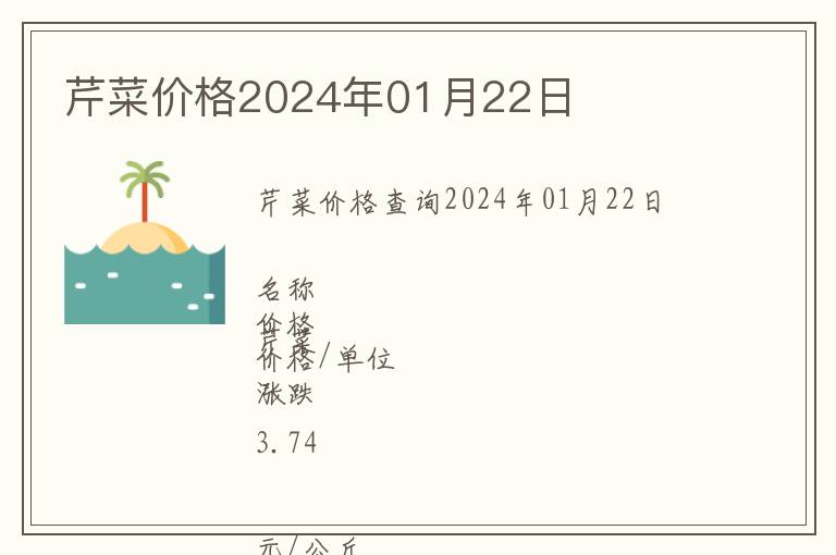 芹菜價格2024年01月22日