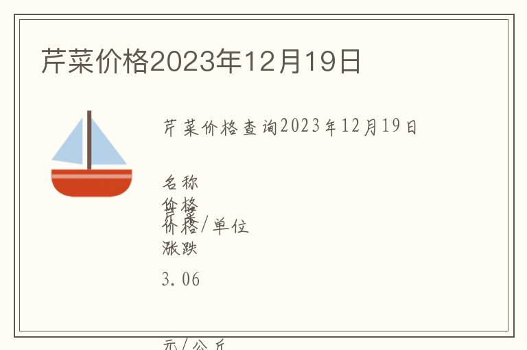 芹菜價格2023年12月19日