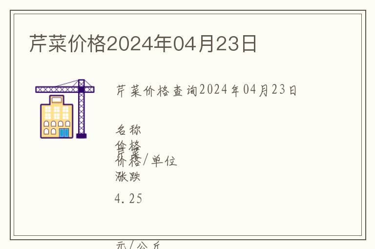 芹菜價格2024年04月23日