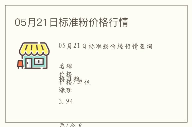 05月21日標(biāo)準(zhǔn)粉價(jià)格行情
