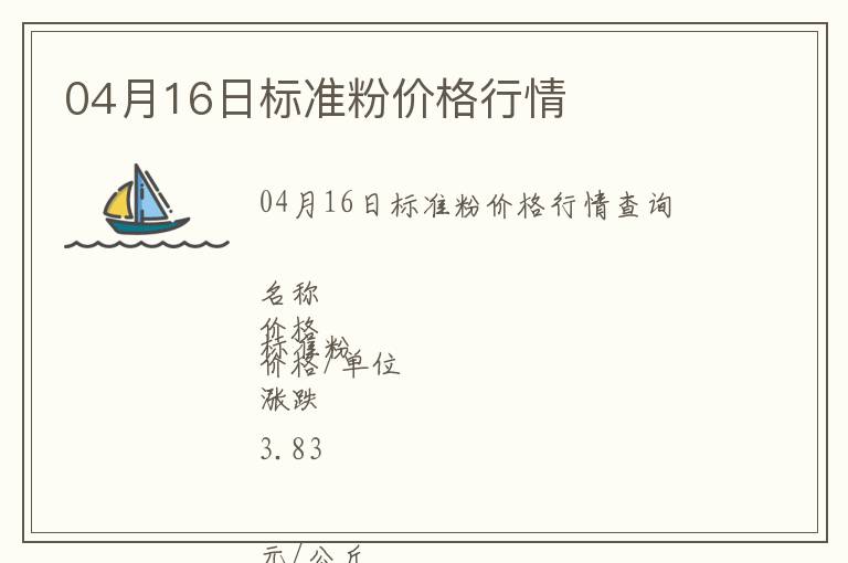 04月16日標準粉價格行情