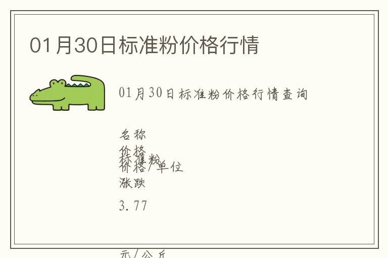 01月30日標(biāo)準(zhǔn)粉價(jià)格行情