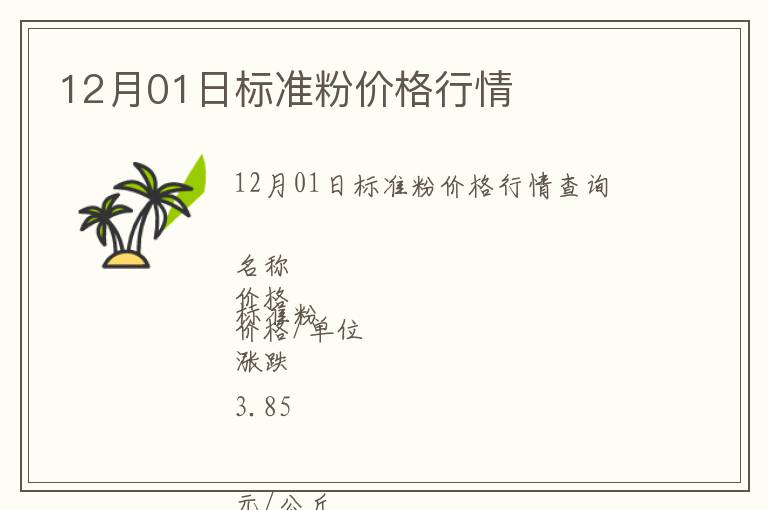 12月01日標(biāo)準(zhǔn)粉價(jià)格行情