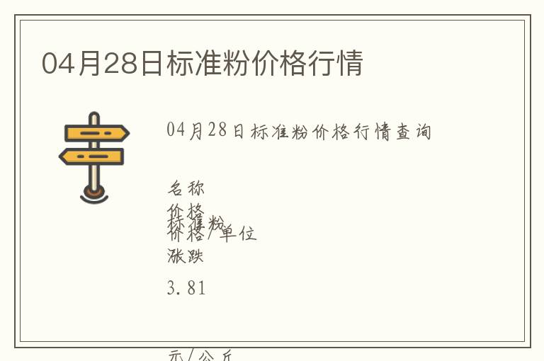 04月28日標準粉價格行情