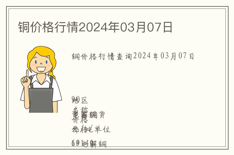 銅價(jià)格行情2024年03月07日