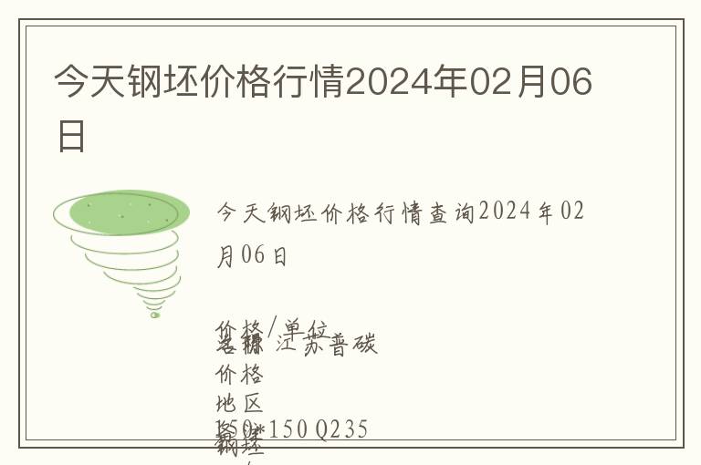 今天鋼坯價格行情2024年02月06日