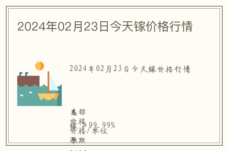 2024年02月23日今天鎵價格行情