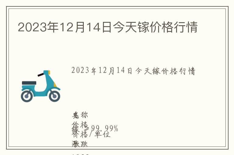 2023年12月14日今天鎵價格行情