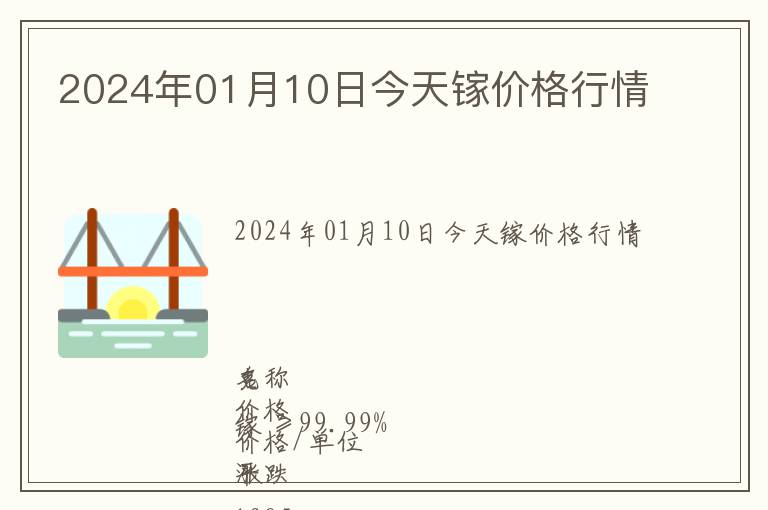 2024年01月10日今天鎵價格行情