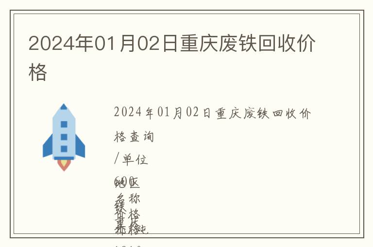 2024年01月02日重慶廢鐵回收價(jià)格