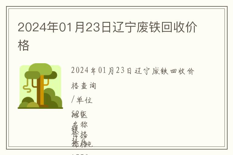 2024年01月23日遼寧廢鐵回收價格