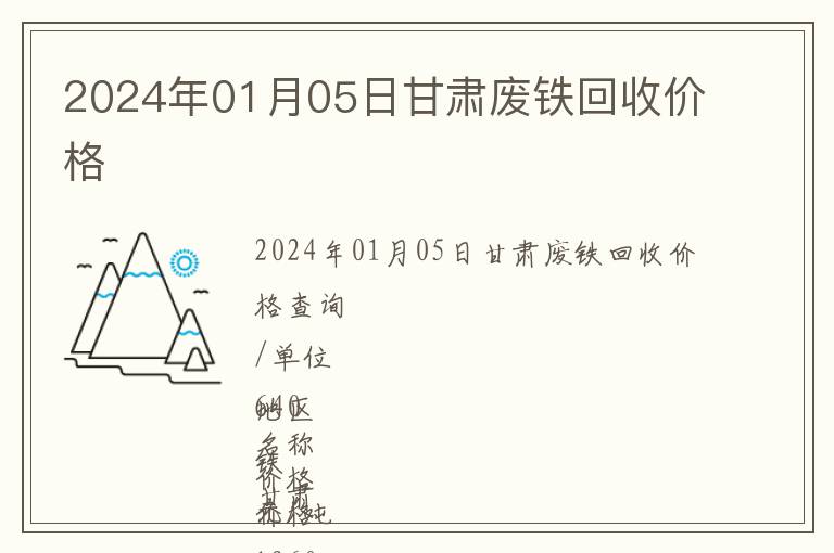 2024年01月05日甘肅廢鐵回收價(jià)格