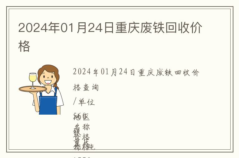 2024年01月24日重慶廢鐵回收價格