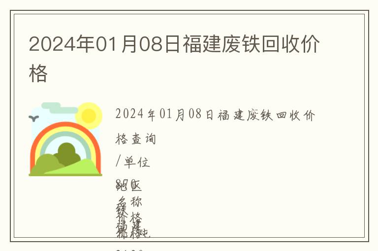 2024年01月08日福建廢鐵回收價(jià)格