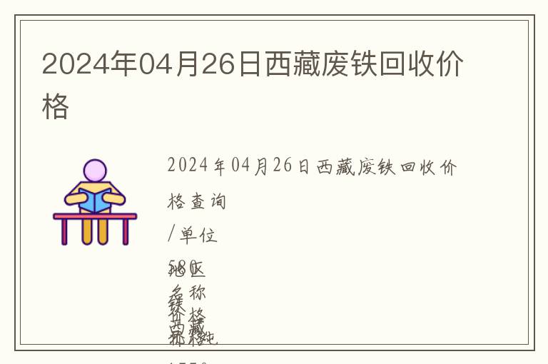 2024年04月26日西藏廢鐵回收價格