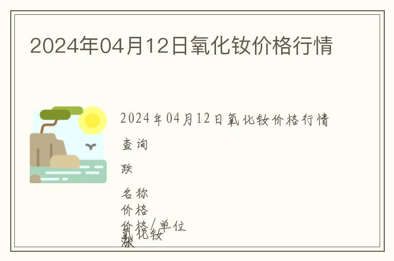 2024年04月12日氧化釹價(jià)格行情