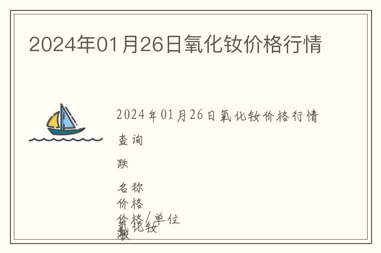 2024年01月26日氧化釹價(jià)格行情