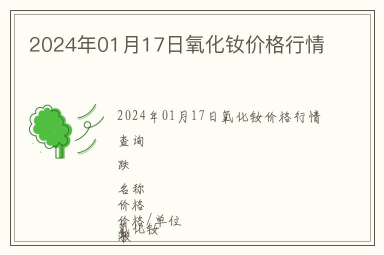 2024年01月17日氧化釹價(jià)格行情